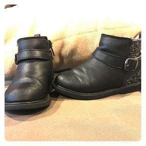 Girls toddler black ankle boots
